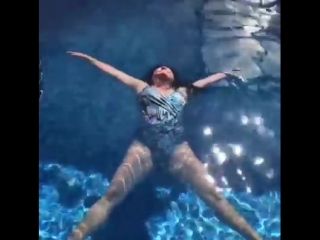lolita showed a figure of a starfish in the pool and posted a video on instagram with the caption: "river toad at your service." singer
